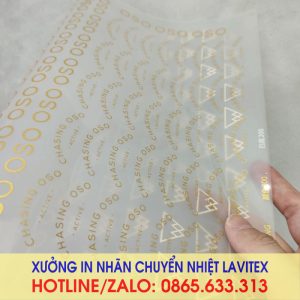 Nhãn in chuyển nhiệt vàng, ánh kim