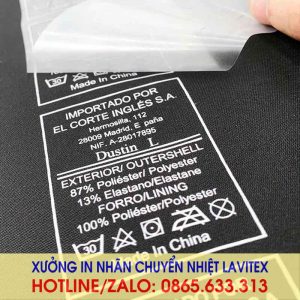 Nhãn in chuyển nhiệt sau áo